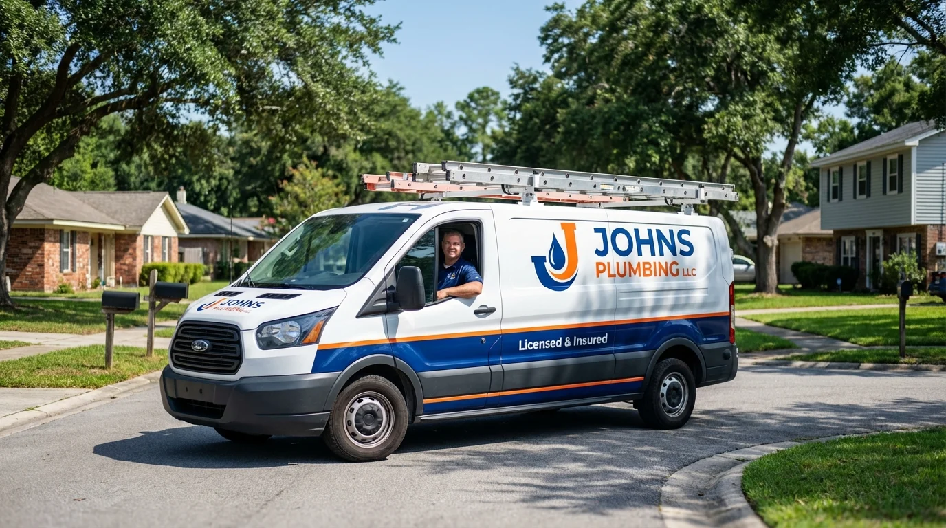 Johns Plumbing LLC service van in Weeping Water, NE