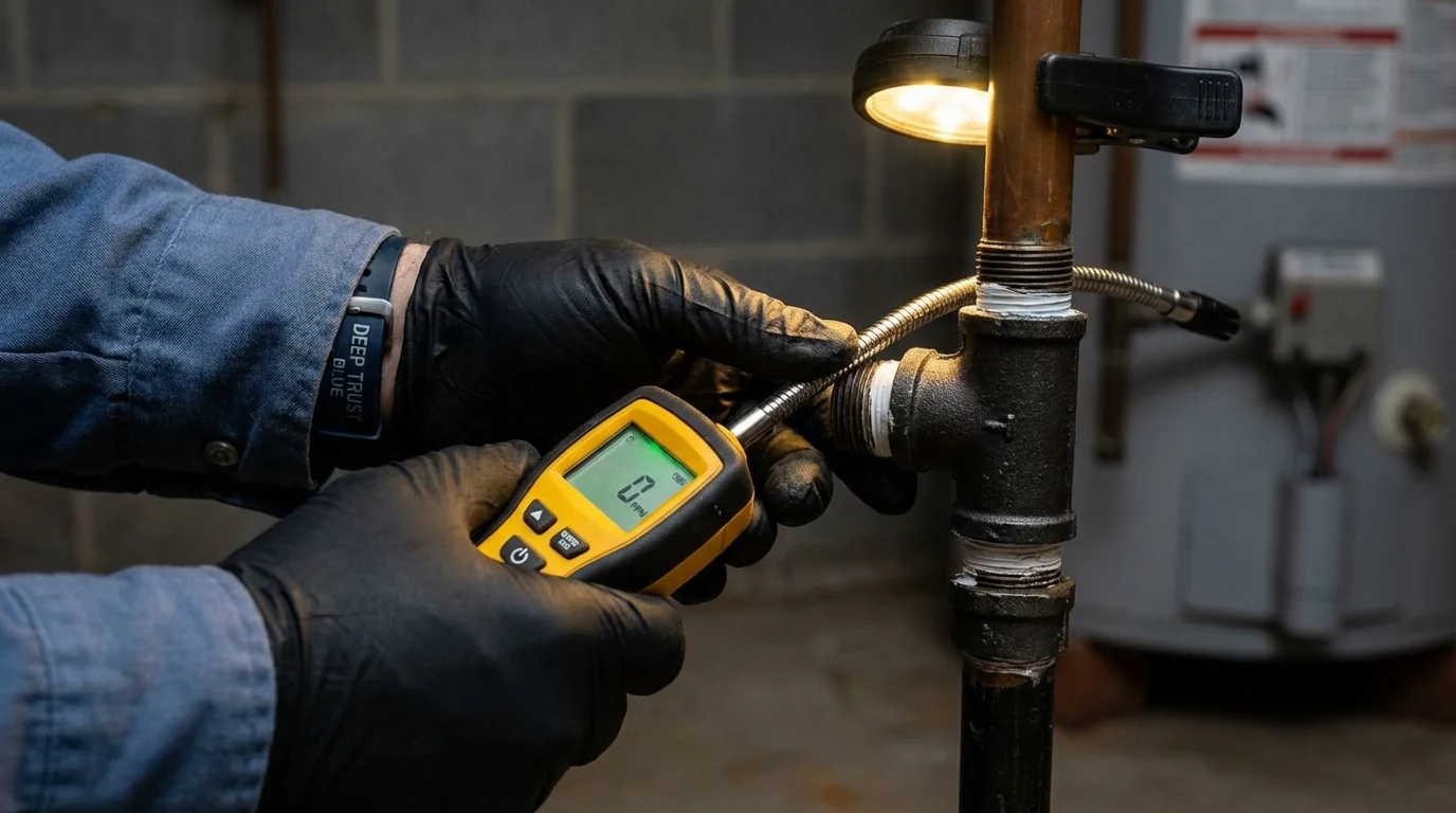 Gas leak detection with electronic sniffer by Johns Plumbing LLC in Weeping Water