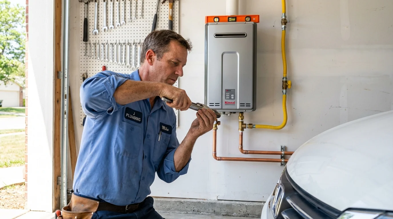 Tankless water heater installation by a Johns Plumbing LLC plumber in Weeping Water